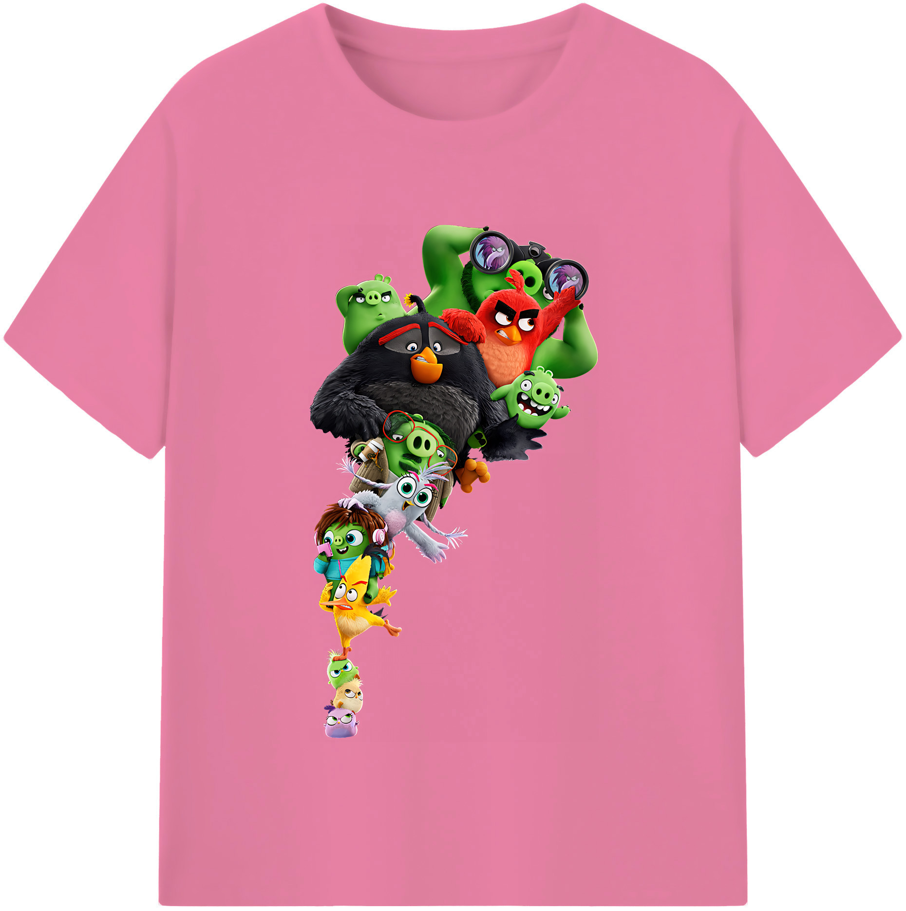 （画像用） Angry Birds アングリーバード 綿100％半袖Tシャツ（フロントプリント）